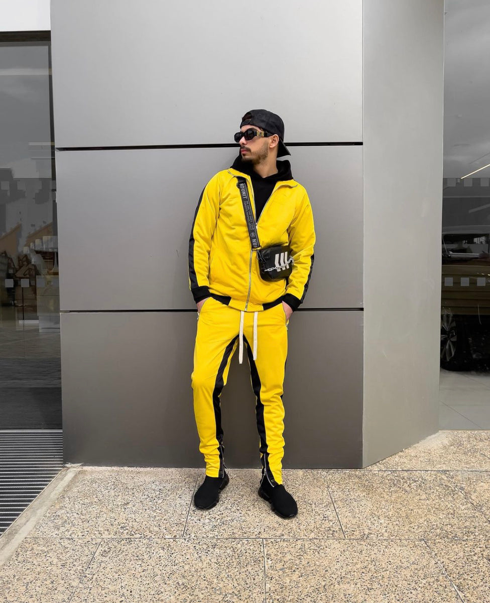 Yellow sweatsuit sale