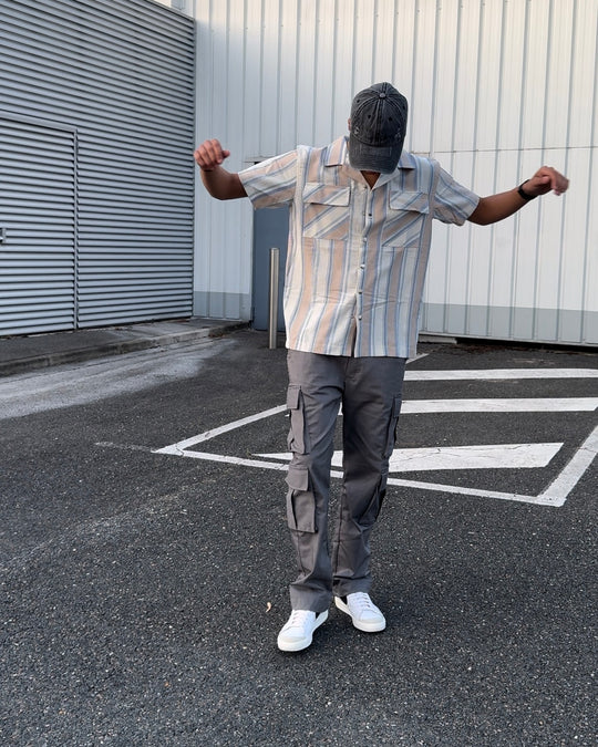 chemise en lin - rayures