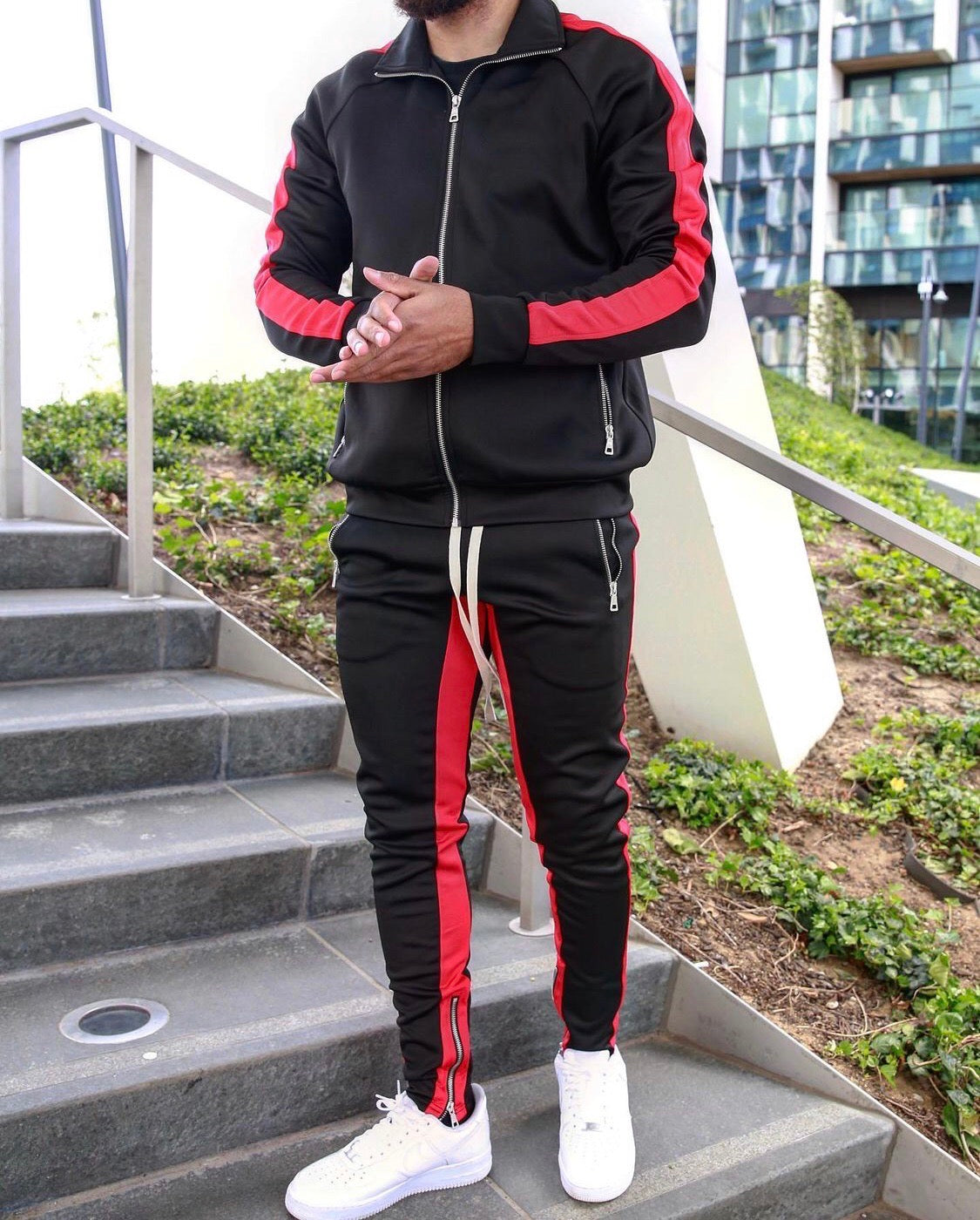 Tracksuit Black Red Ensemble MAISON DU HYPE