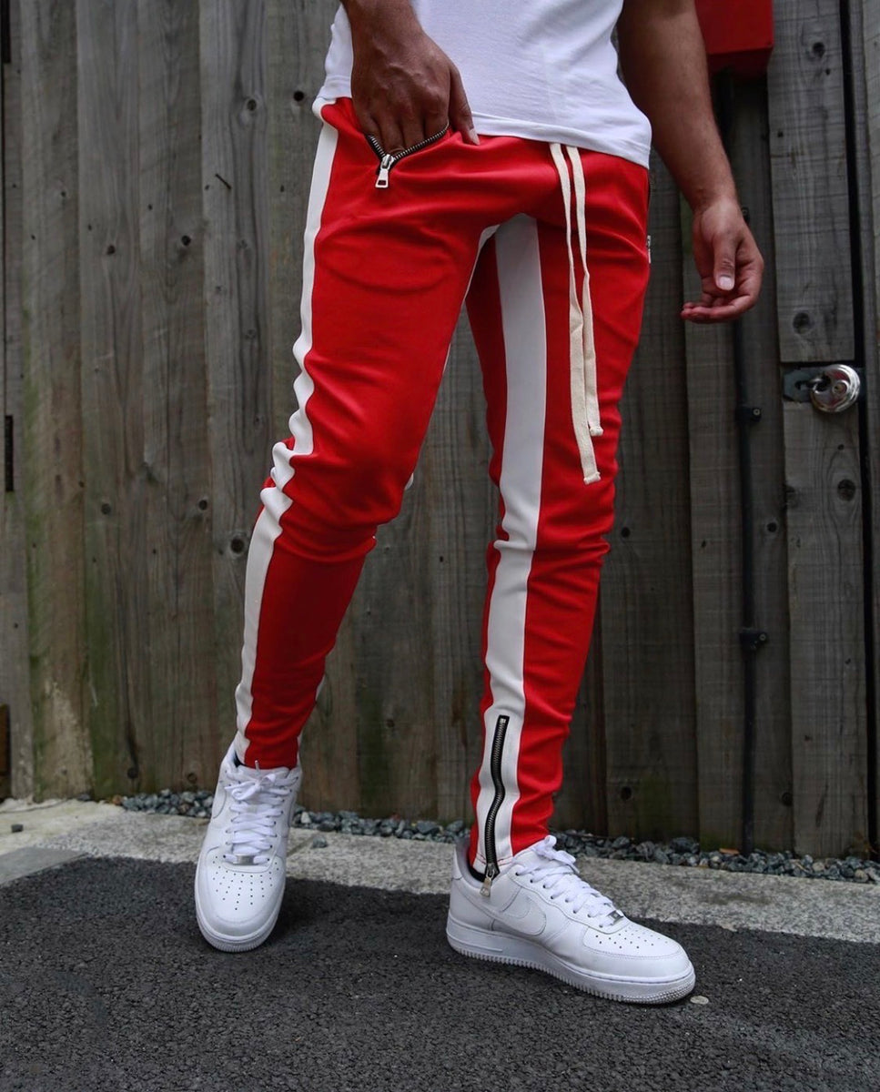 Urban sweatpants double stripe in Red/White – MAISON DU HYPE